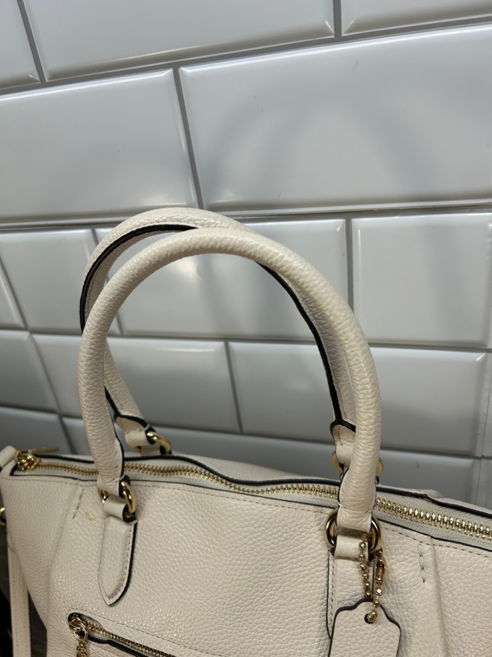 Coach cream satchel - Picture 9 of 13